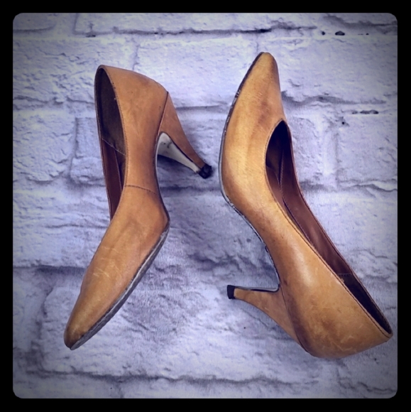 Rush Hour Shoes - Rush Hour Tan Leather Classic Pumps Heels